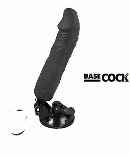 BASECOCK - VIBRADOR REALISTICO CONTROL REMOTO NEGRO 20 CM -O- 4 CM