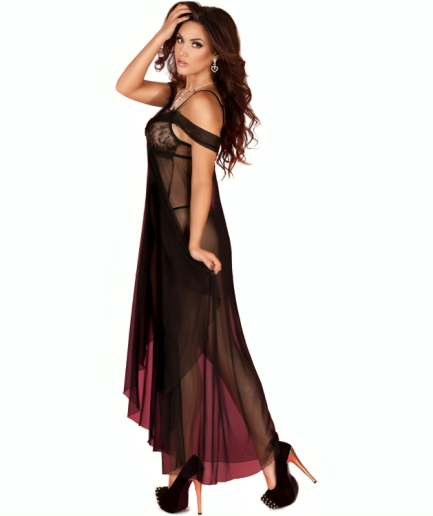 CHILIROSE - CR 3716 BABYDOLL LARGO NEGRO L/XL