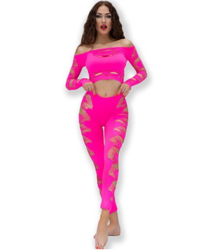 CHILIROSE - CR 4632 TOP & PANTALON FUCSIA S/L