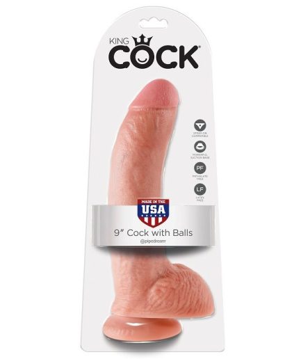 KING COCK - 9 PENE REALISTICO NATURAL 22.9 CM
