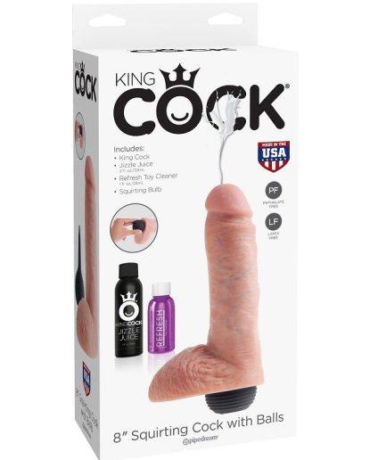 KING COCK - PENE REALISTICO EYACULADOR NATURAL 20.32 CM