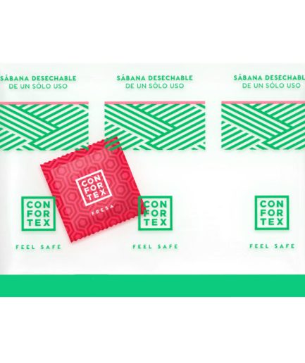 CONFORTEX - SABANAS HIGIÉNICAS DESECHABLES INVIDUAL + PRESERVATIVO FRESA