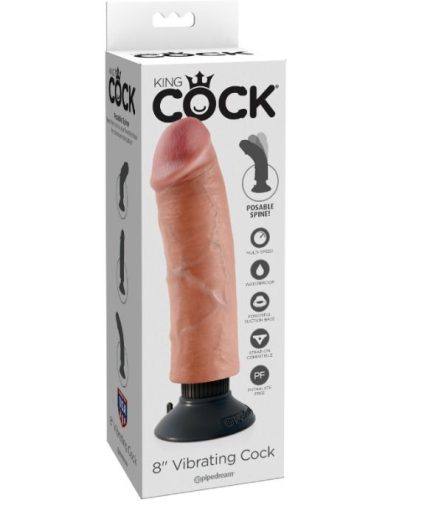 KING COCK - DILDO VIBRADOR 20.32 CM NATURAL