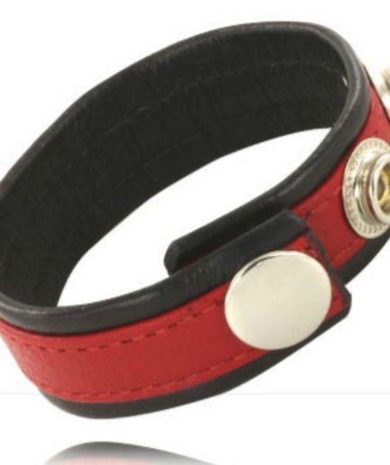 LEATHER BODY - CORREA DE CUERO AJUSTABLE PARA PENE ROJA- NEGRA