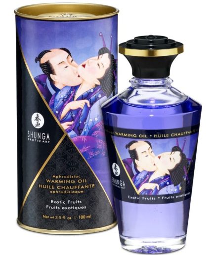 SHUNGA - ACEITE MASAJE EFECTO CALOR SABOR FRUTAS EXOTICAS 100 ML