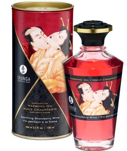 SHUNGA - ACEITE MASAJE EFECTO CALOR FRESAS Y CAVA 100 ML