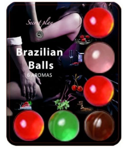 SECRETPLAY - 6 HOT BALLS LUBRICANTE CON AROMA DE FRUTAS