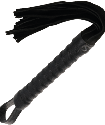 DARKNESS - LÁTIGO BONDAGE NEGRO CON MANGO DE PIEL