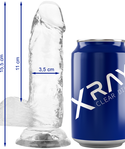 X RAY - CLEAR DILDO REALISTA TRANSPARENTE 15.5 CM -O- 3.5 CM