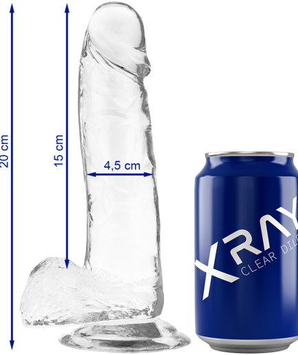 X RAY - CLEAR DILDO REALISTA TRANSPARENTE 20 CM -O- 4.5 CM