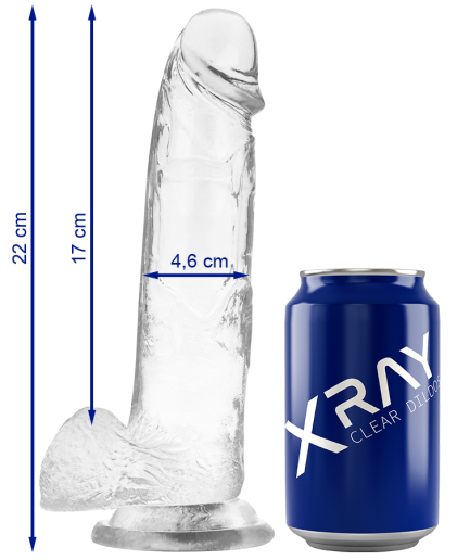 X RAY - CLEAR DILDO REALISTA TRANSPARENTE 22 CM -O- 4.6 CM