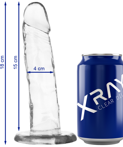 X RAY - CLEAR DILDO TRANSPARENTE 18 CM -O- 4 CM