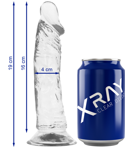 X RAY - CLEAR DILDO TRANSPARENTE 19 CM -O- 4 CM