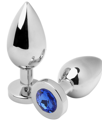 METAL HARD - ANAL PLUG DIAMOND BLUE SMALL 5.71CM