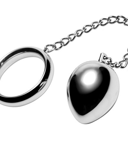 METAL HARD - COCK RING 40MM + CADENA CON BOLA METAL