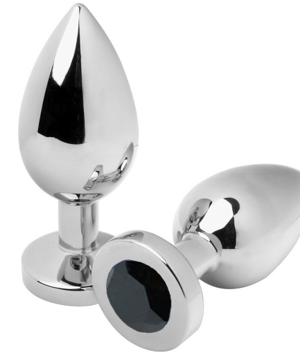 METAL HARD - ANAL PLUG DIAMOND NEGRO SMALL 5.71CM