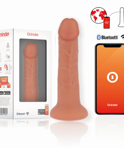 ONINDER - LARGE BOGOTÁ DILDO VIBRADOR 9 VELOCIDADES NATURAL 22 CM -O- 4.5 CM - APP GRATUITA