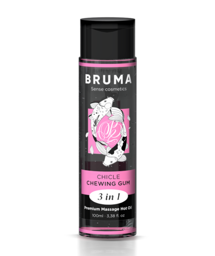 BRUMA - ACEITE DE MASAJE PREMIUM EFECTO CALOR SABOR CHICLE 3 EN 1 - 100 ML