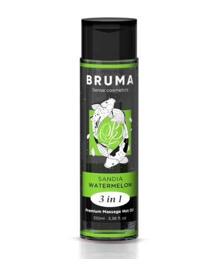 BRUMA - ACEITE DE MASAJE PREMIUM EFECTO CALOR SABOR SANDÍA 3 EN 1 - 100 ML
