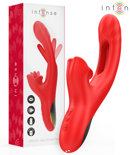 INTENSE - JESSICA VIBRADOR MULTIFUNCIÓN ESTIMULACIÓN CLÍTORIS 24.8 CM ROJO