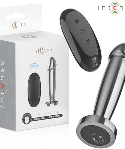 INTENSE - PLUG ANAL 10 VIBRACIONES METAL EN FORMA DE DILDO CON CONTROL REMOTO S