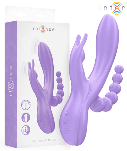 INTENSE - MIKO TRIPLE VIBRADOR RABBIT & ESTIMULADOR & ANAL 7 VIBRACIONES MORADO