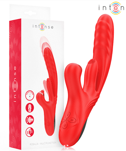 INTENSE - ROSALIA VIBRADOR MULTIFUNCIÓN 3 EN 1 ROJO