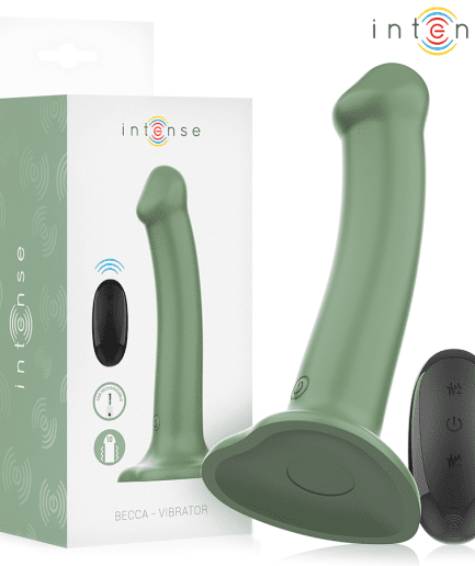 INTENSE - BECCA VIBRADOR CON VENTOSA 10 VIBRACIONES VERDE CONTROL REMOTO