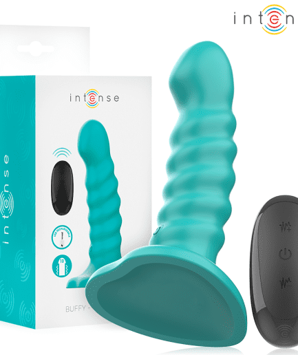 INTENSE - BUFFY VIBRADOR TALLA S DISEÑO EN ESPIRAL 10 VIBRACIONES AZUL CONTROL REMOTO