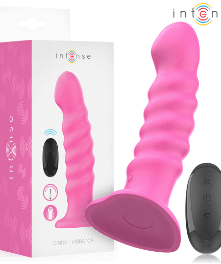 INTENSE - CINDY VIBRADOR TALLA L DISEÑO EN ESPIRAL 10 VIBRACIONES ROSA CONTROL REMOTO
