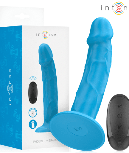 INTENSE - PHOEBE VIBRADOR REALÍSTICO 10 VIBRACIONES AZUL CONTROL REMOTO
